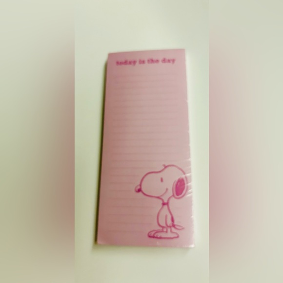 New Long Pink Peanuts Lined Pad "today is the day" 2 Magnets 100 Pages Graphique - Picture 3 of 9
